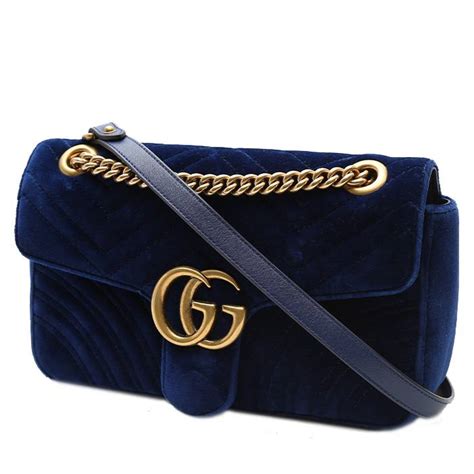 borsa gucci blu velluto|Borsa a tracolla Gucci GG Marmont 401166 .